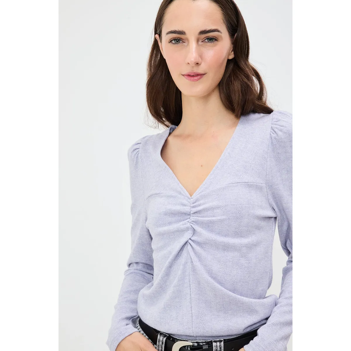 IO - Polera Manga Larga Lila Medio Mujer Io