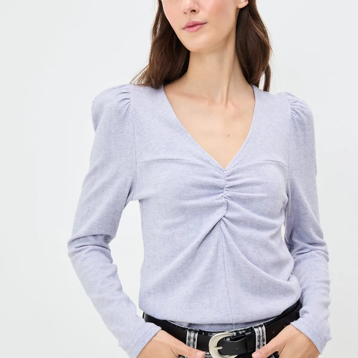 IO - Polera Manga Larga Lila Medio Mujer Io