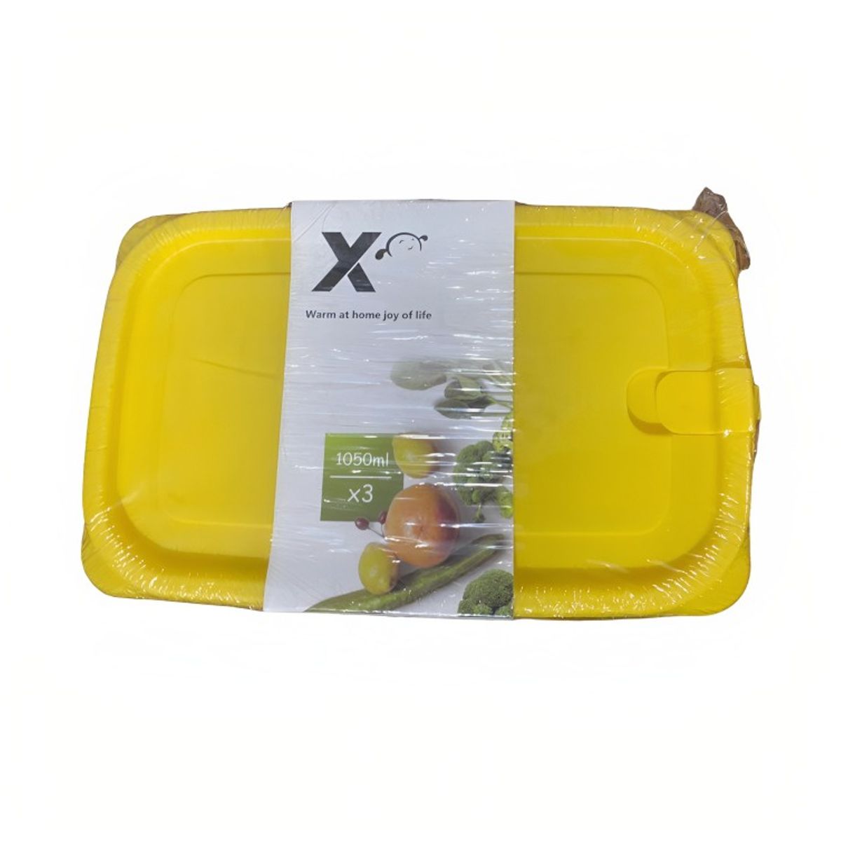 OEM - Set De 03 Envases Organizador Comida 1050ml Amarillo