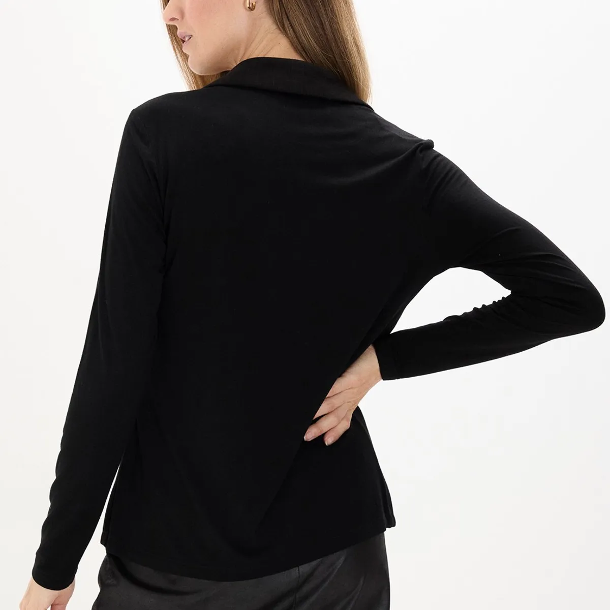 MA GRIFFE - Polera Manga Larga Negro Mujer Magriffe