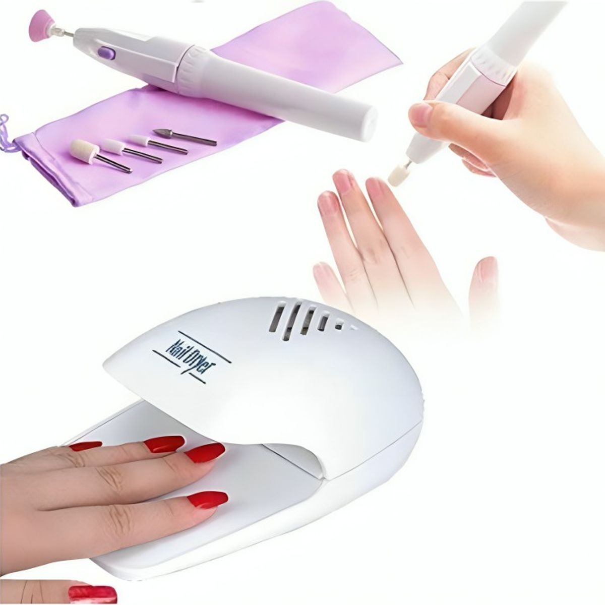 GENERICO - Kit ManicurePedicure Torno Maquina Secado De Uñas