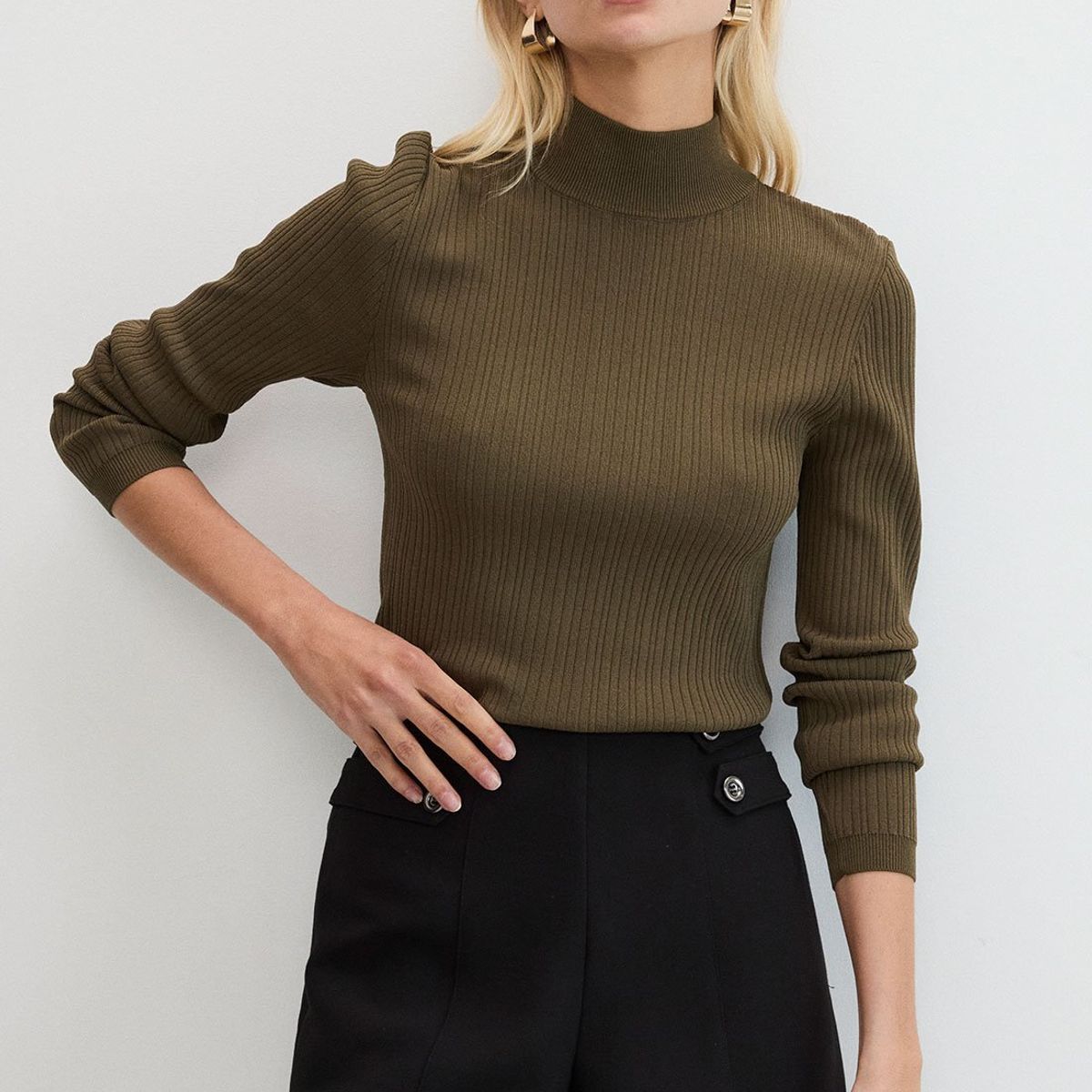 ASH - Polera Manga Larga Verde Musgo Mujer Ash