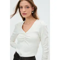 IO - Polera Manga Larga Crudo Mujer