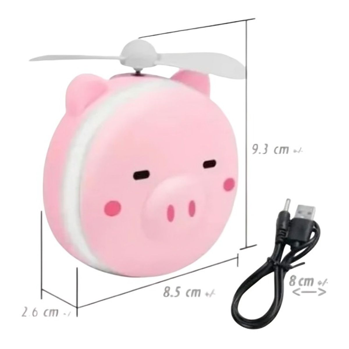 OEM - Espejo de maquillaje portátil con luz LED y ventilador ROSA