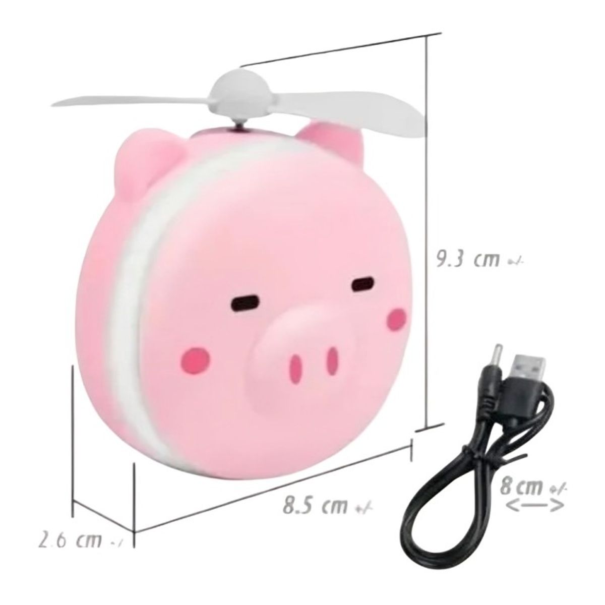 OEM - Espejo de maquillaje portátil con luz LED y ventilador ROSA