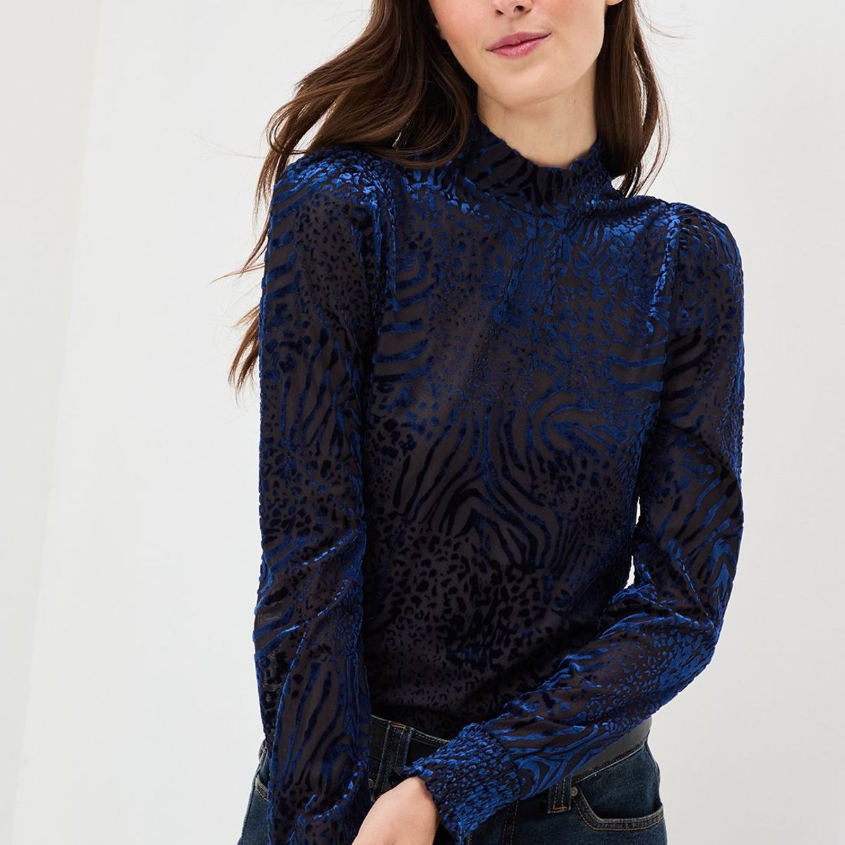 IO - Polera Manga Larga Azul Marino Mujer Io