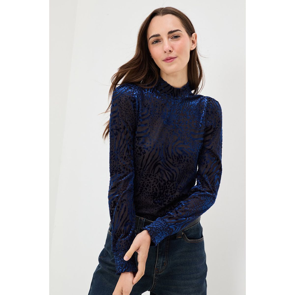 IO - Polera Manga Larga Azul Marino Mujer Io