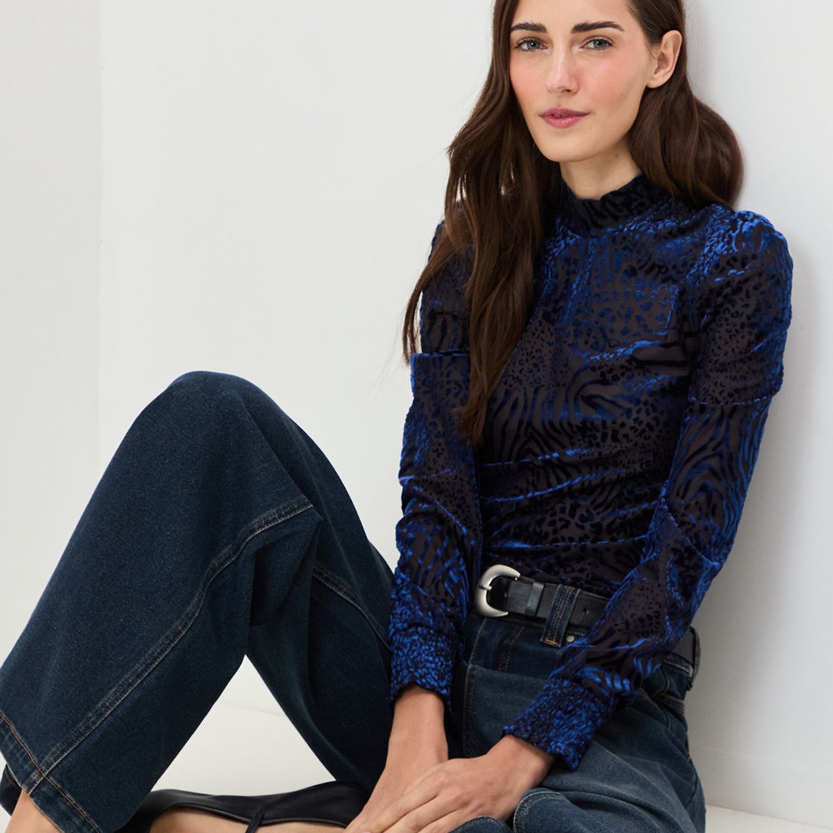 IO - Polera Manga Larga Azul Marino Mujer Io