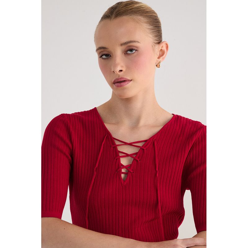 ASH - Polera Manga Corta Rojo Mujer Ash