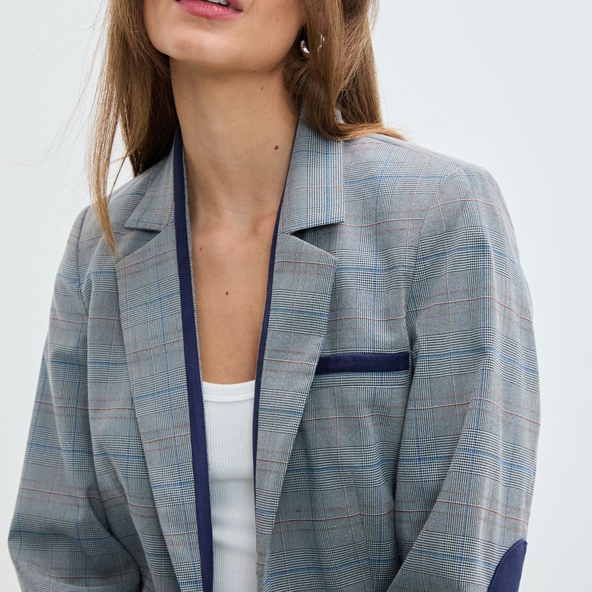 IO - Blazer Gris con Azul Mujer Io