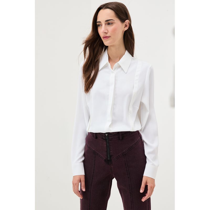 IO - Blusa Lisa Crudo Mujer IO