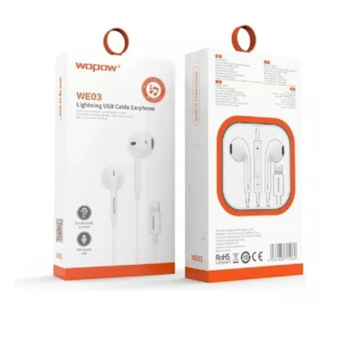 GENERICO - Audifonos Con Cable Usb Lightning Para iPhone Color Blanco