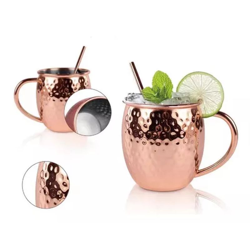 GENERICO - Set de 2 mugs de cobre tragos moscow mule mojito