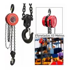 MUNDO MAGIA - Tecle Manual Con Cadena 3 Toneladas X3 Metros