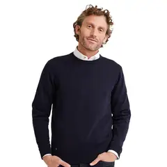 TRIAL - Chaleco Sweater Hombre Cuello Redondo Semiformal Oficina Azul Marino