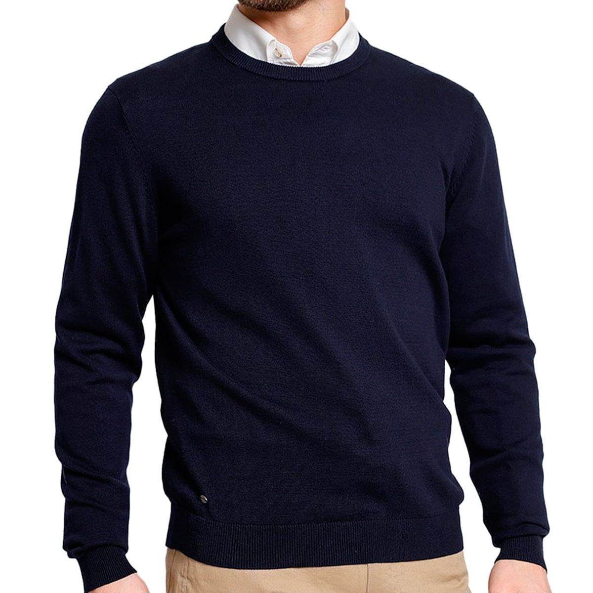 TRIAL - Chaleco Azulino Sweater Hombre Slim Cuello Redondo Semiformal Oficina