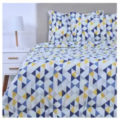 MASHINI - Plumón Estampado 2 Plazas Modelo Triangulo Marca