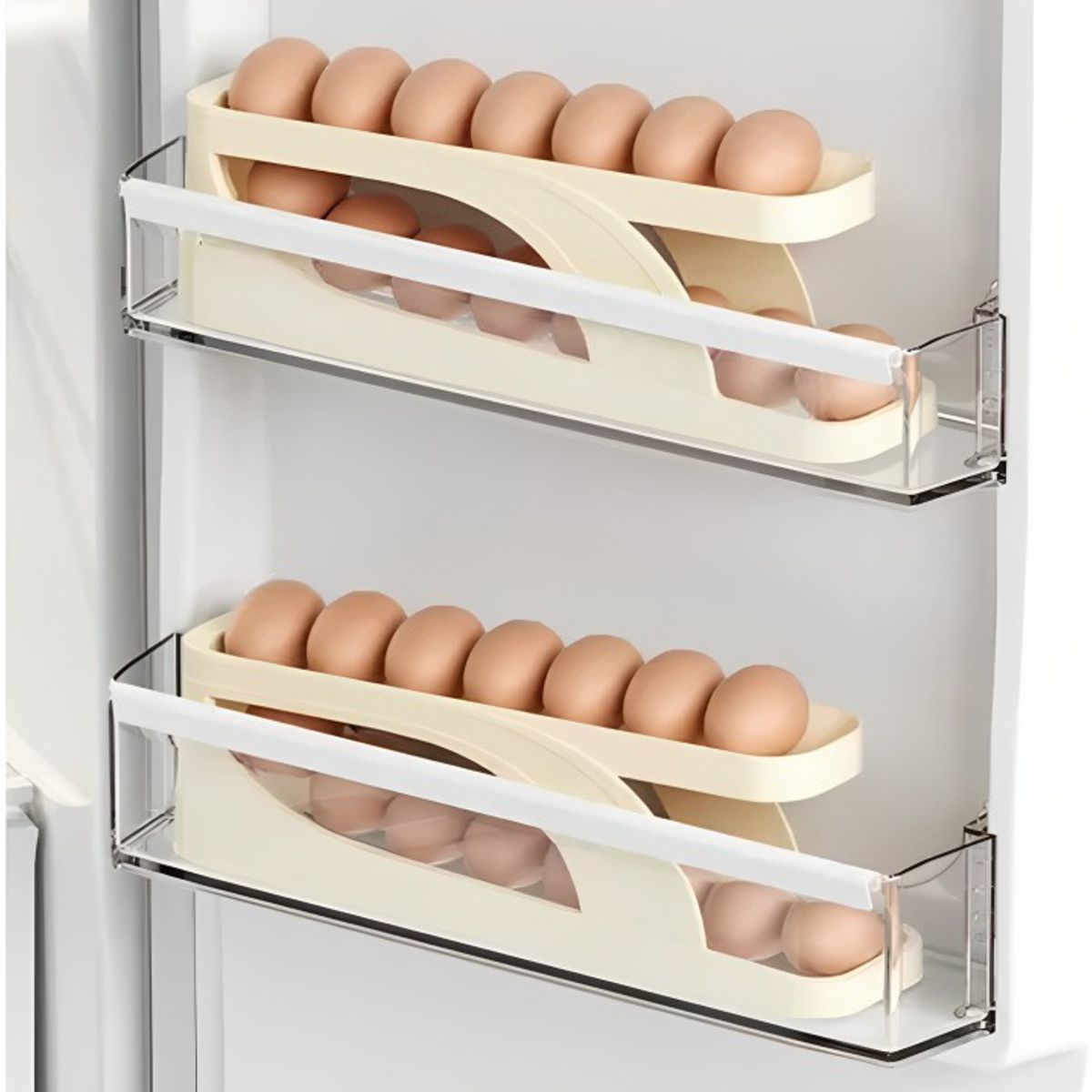 OEM - Pack 02 Dispensador Organizador De Huevos Rodantes Para Refrigerador