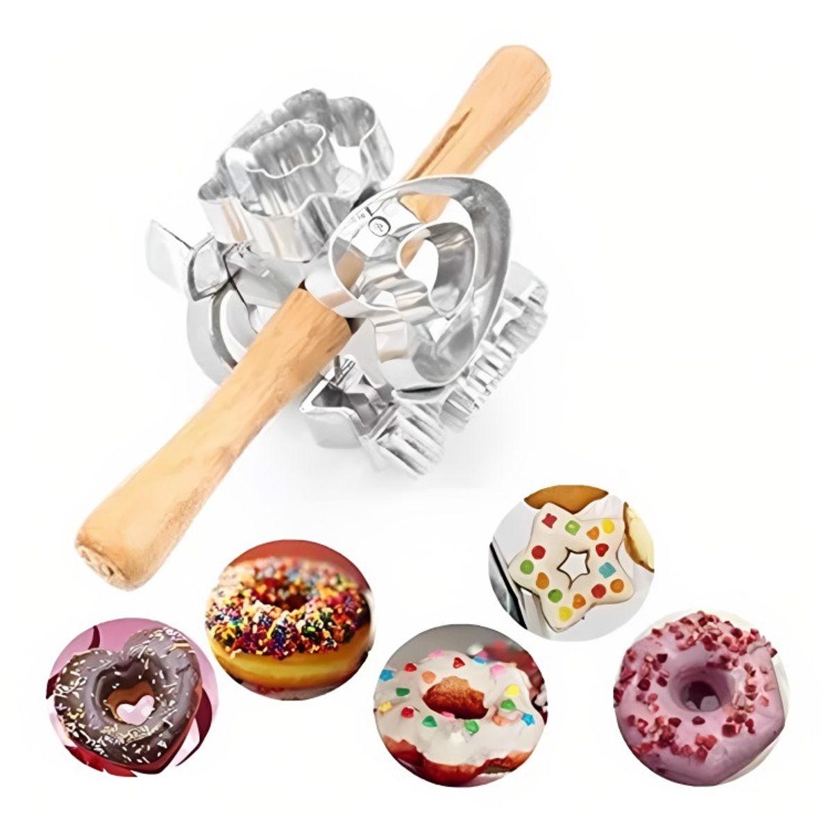 OEM - Molde Cortador Para Donas Giratorio 6 Diseños