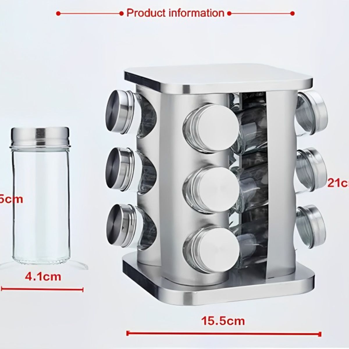 OEM - Condimenteros Especieros Metalico Giratorio 12 Frascos