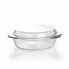 OEM - Fuente De Vidrio Redonda Con Tapa 3 Litros
