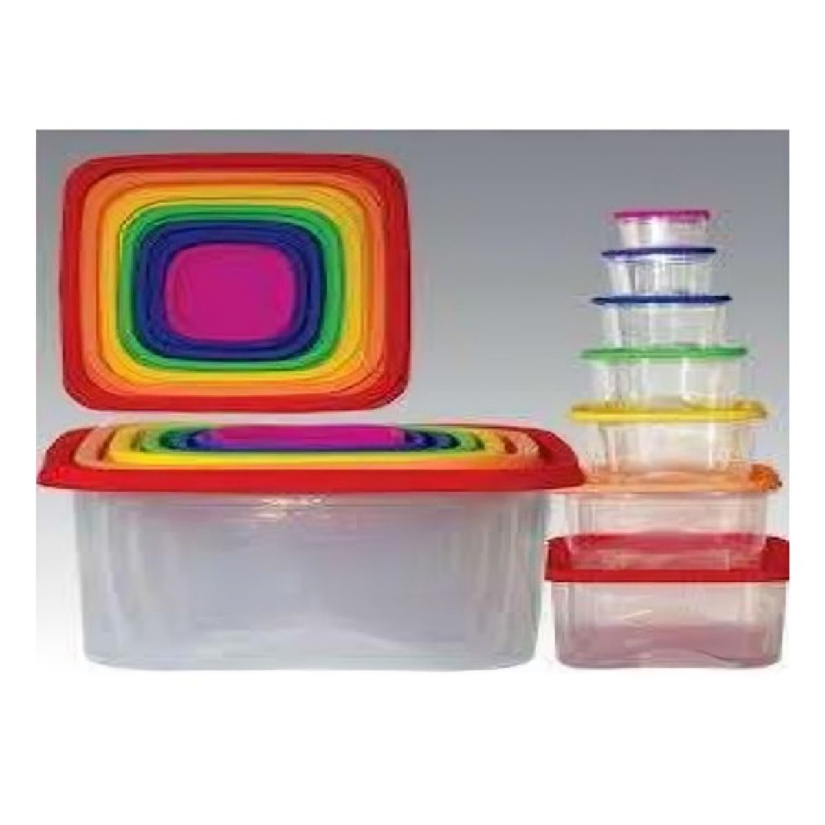 OEM - SET DE CONTENEDORES PLASTICOS RECTANGULAR