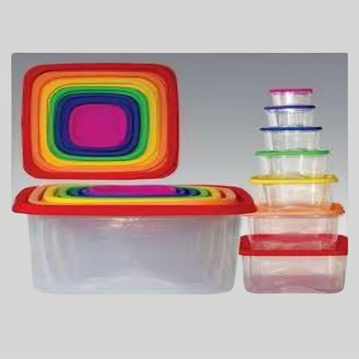 OEM - SET DE CONTENEDORES PLASTICOS RECTANGULAR