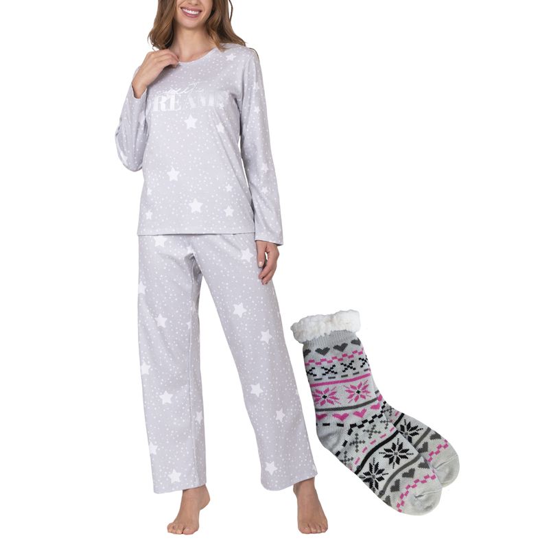 BAZIANI - Pack Pijama Mujer 8676 + Calcetín Sherpa A294