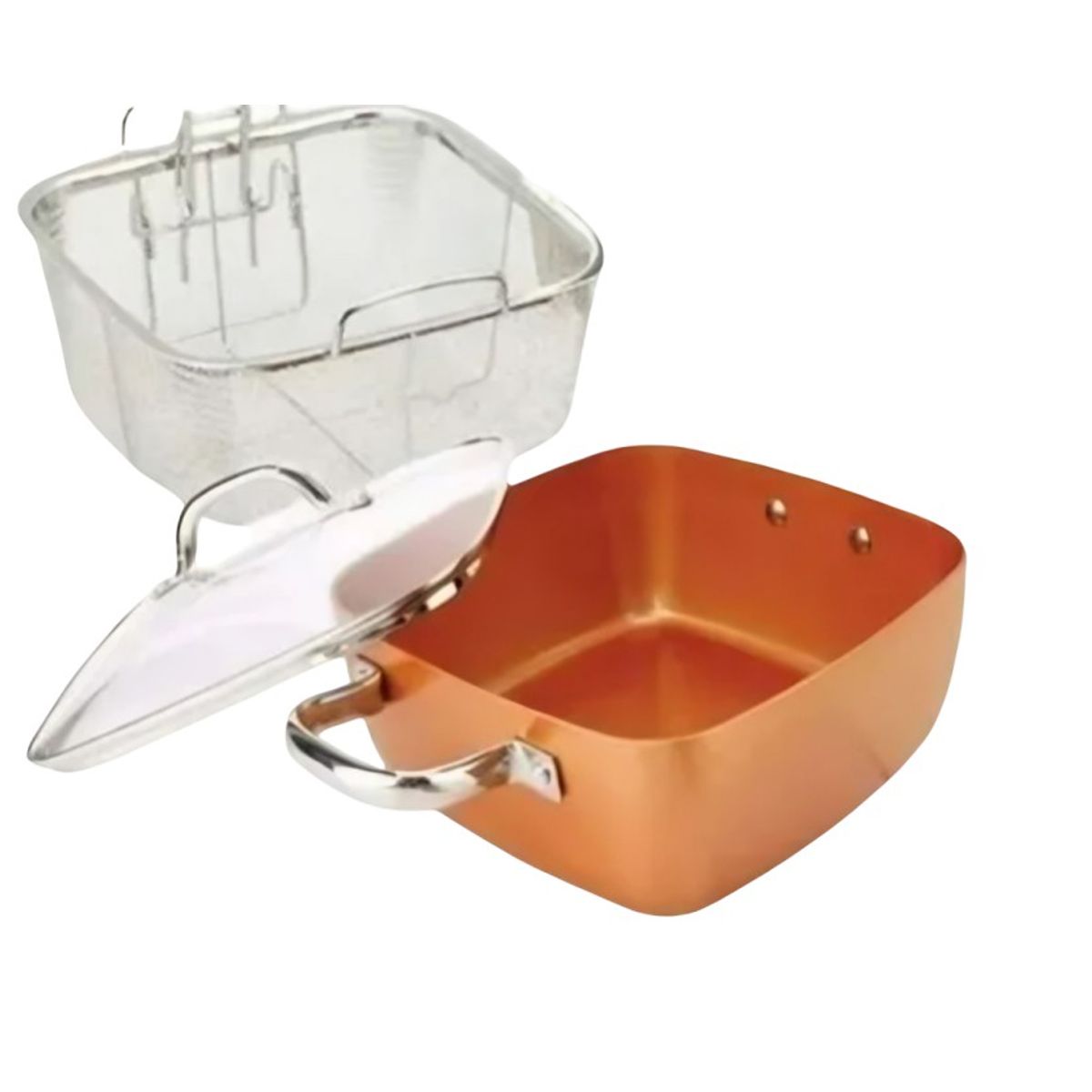 OEM - Set Olla De Acero Inoxidable Cacerola Cobre Antiadherente