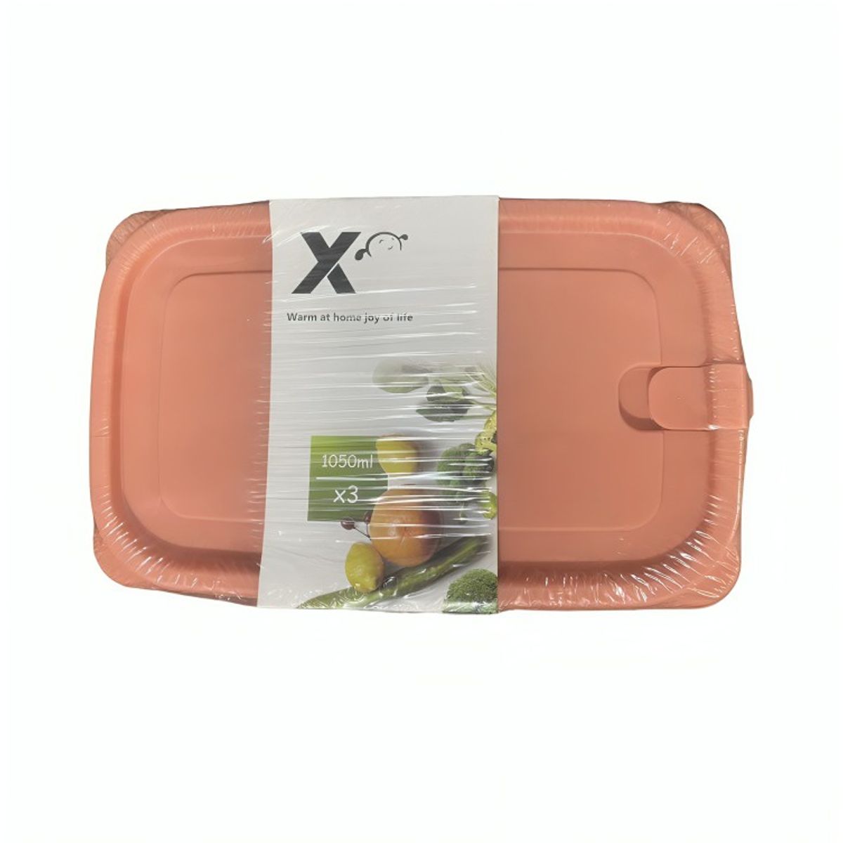 OEM - Set De 03 Envases Organizador Comida 1050ml CORAL