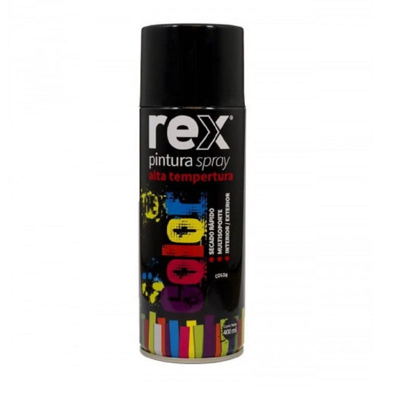 GENERICO - PINTURA EN SPRAY ALTA TEMPERATURA NEGRO REX 400ML.