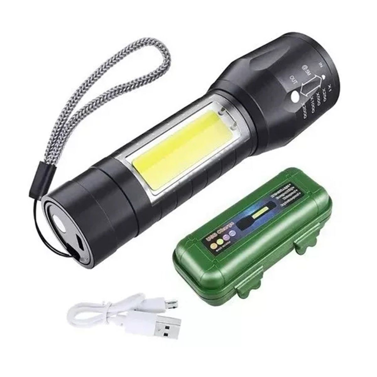 GENERICO - Linterna Tactica Recargable Larga Distancia Led Potente Usb