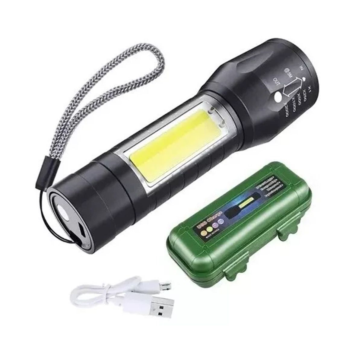 GENERICO - Linterna Tactica Recargable Larga Distancia Led Potente Usb