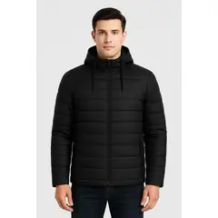 EASTONE - Chaqueta Con Capucha Hombre Y Forro De Peludo