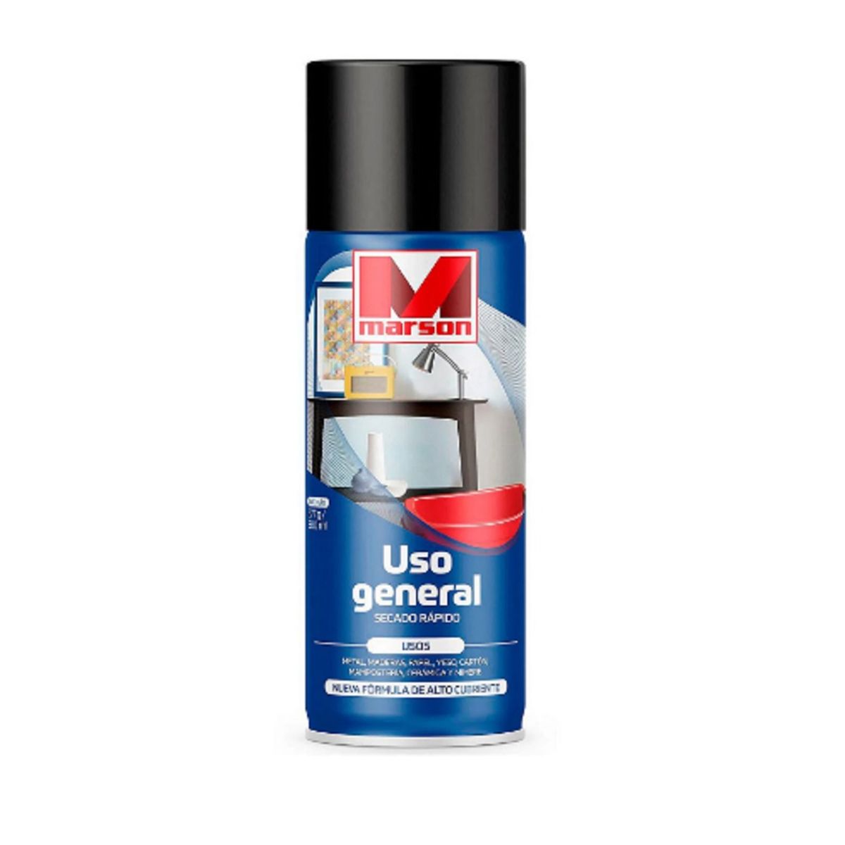 MARSON - BARNIZ EN SPRAY NEGRO OPACO MARSON 485ML.