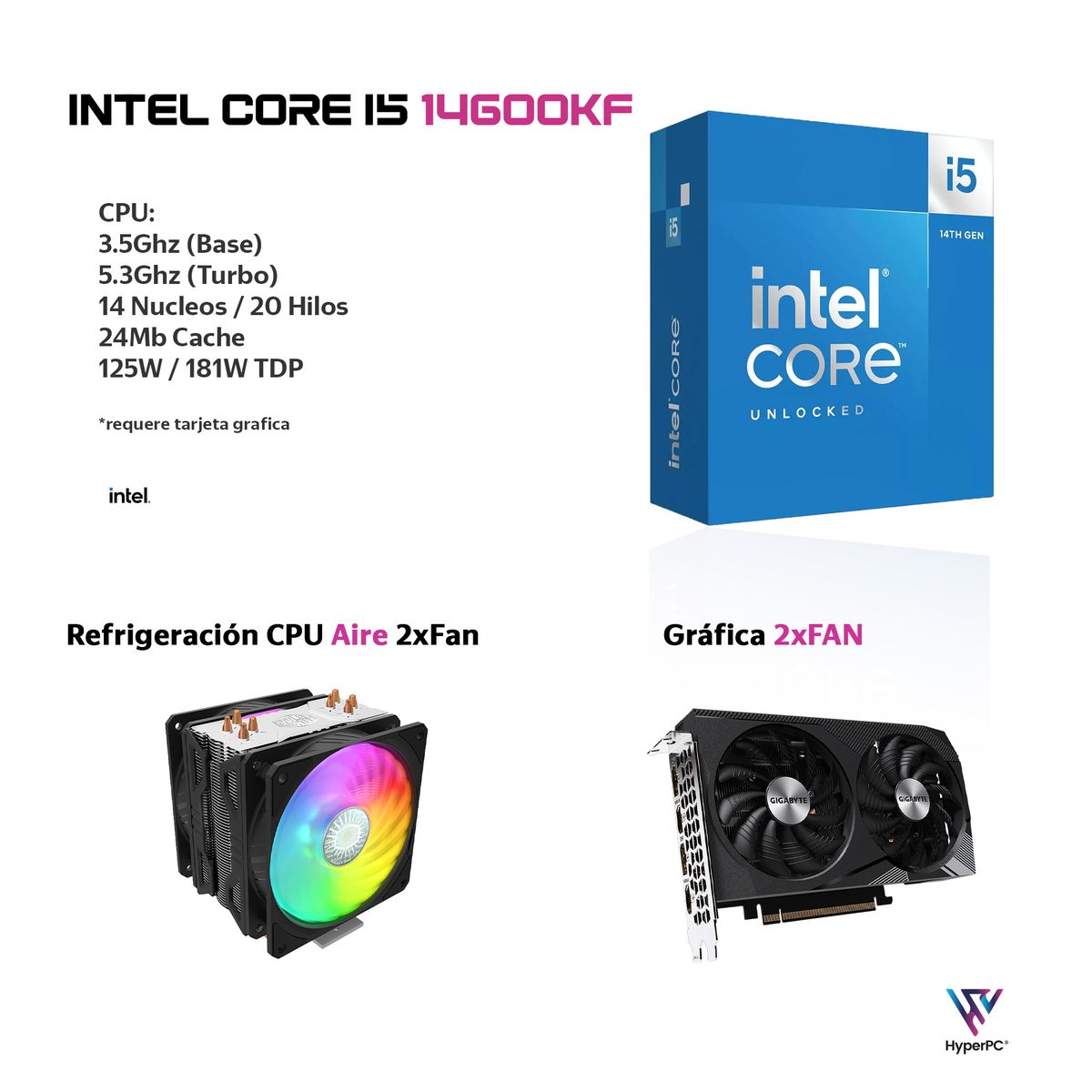 HYPERPC - PC GAMER INTEL CORE i5 14600K 32Gb DDR5 2Tb RTX 5060 Ti 16Gb