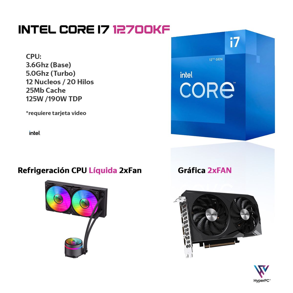 HYPERPC - PC GAMER INTEL CORE i7 12700K 64Gb DDR5 1Tb RTX 5060 Ti 16Gb