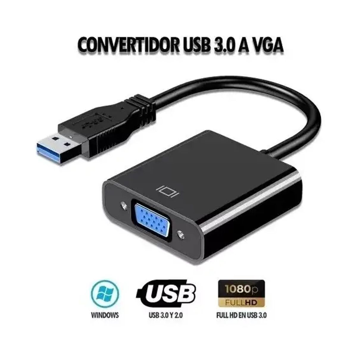 GENERICO - Cable Conversor Adaptador Usb 3.0 Macho A Vga Hembra
