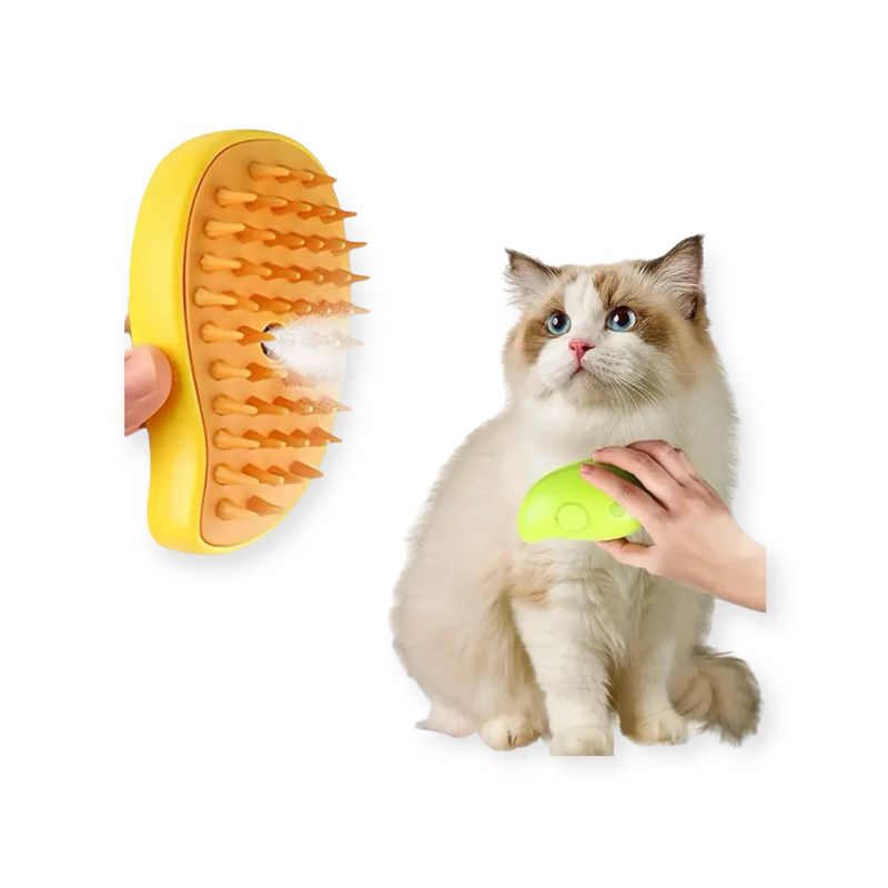 GENERICO - Cepillo Automático Gatos Vapor 3 En 1 Masajeador Usb