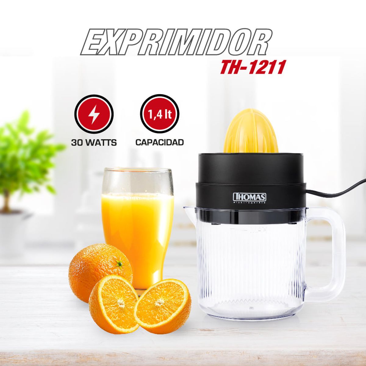 THOMAS - Exprimidor 2 en 1 TH-1211