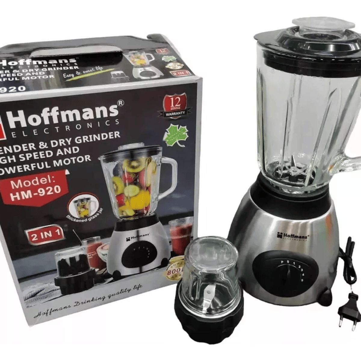 GENERICO - Licuadora Vaso De Vidrio + Moledora de Café