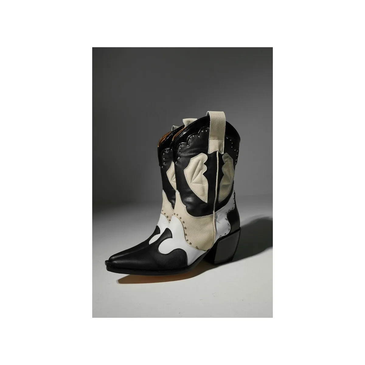 ANNY OUTFITS - Bota Texana Justion  Negro & Blanco.