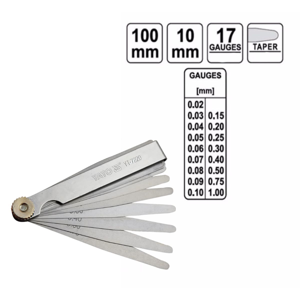 YATO - Feelles 100 M/m 17 Hojas Tipo B - Yato Yt-7220