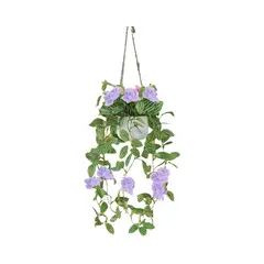 TOPSOC - Maceta Planta Colgante Artificial Violetas Africanas 45x7cm
