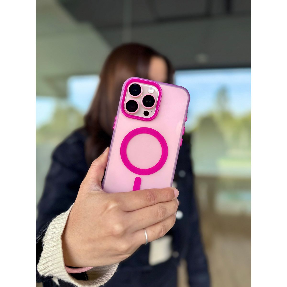 GENERICO - Carcasa Space Compact para iPhone 13 Pro Max color Bubble Pink