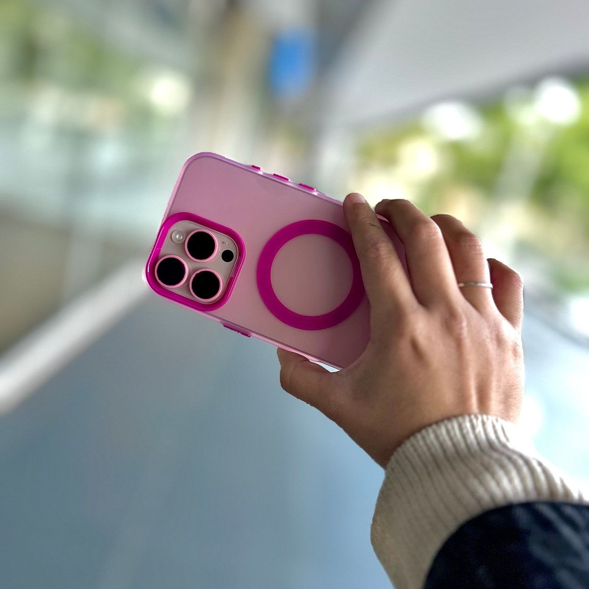 GENERICO - Carcasa Space Compact para iPhone 13 Pro Max color Bubble Pink