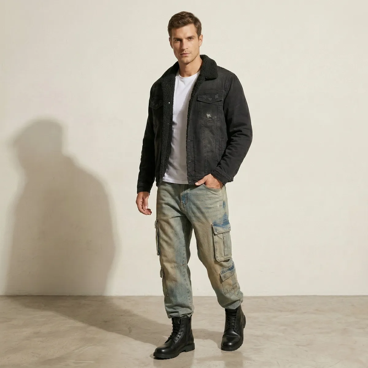D'JOE - Chaquetas Denim Polar Hombre Oasis