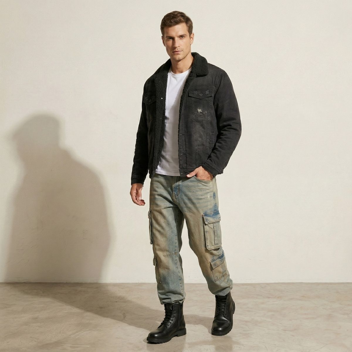 D'JOE - Chaquetas Denim Polar Hombre Oasis