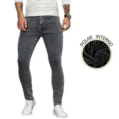 D'JOE - Pantalon Jeans Skinny Forro Interno Hombre