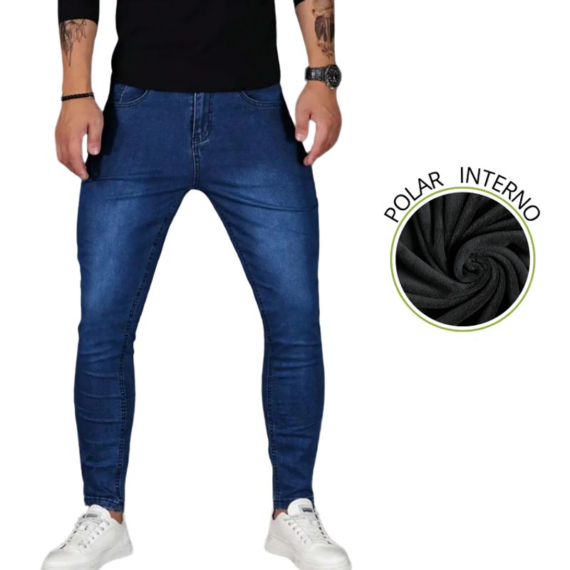 D'JOE - Pantalon Jeans Skinny Forro Interno Hombre